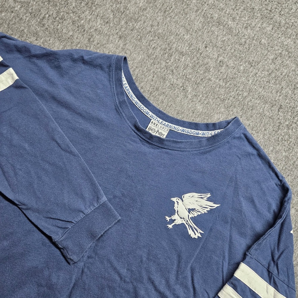 BoxLunch Harry Potter T-Shirt Women L Blue Ravenclaw Long Sleeve Graphic Tee